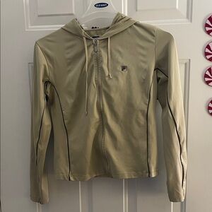 Fila Women's Beige Utility Jacket with Hood
